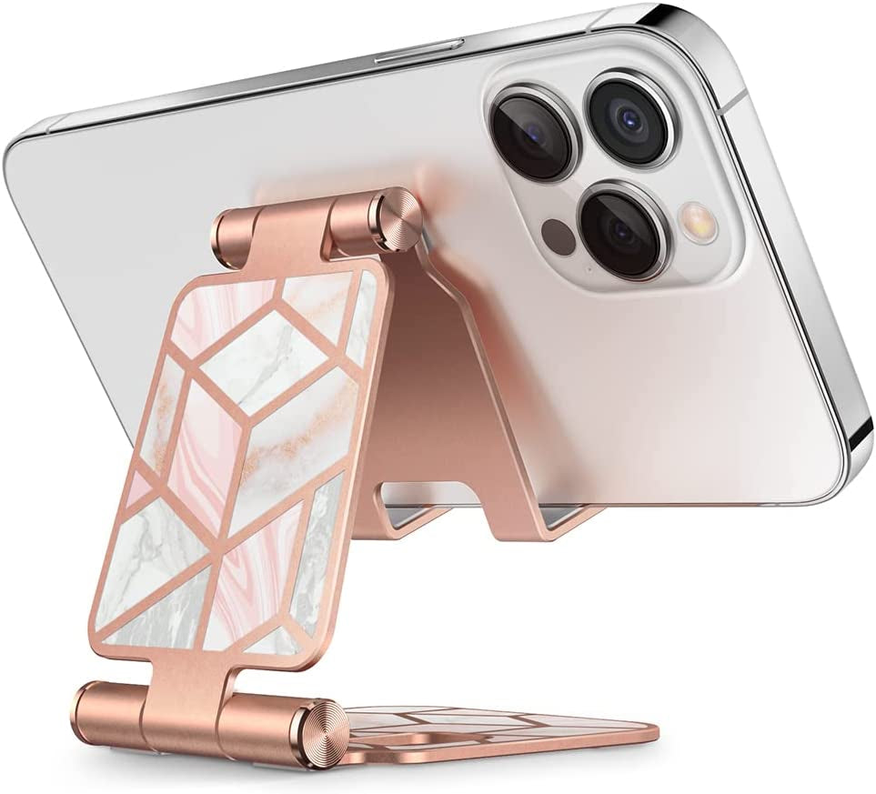 Cell Phone Stand for Desk, Phone Holder Fits All Phones, Marble | Sturdy Stand, Foldable, Stylish